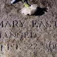 Mary Esty's memorial bench at the Salem Witch Trials Memorial.